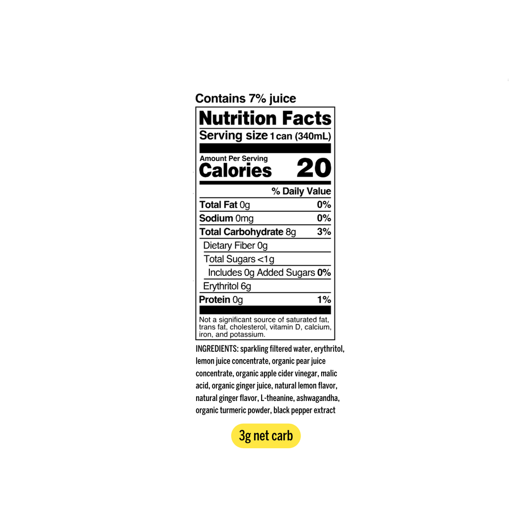 Sparkling Lemon Turmeric 12- pack Botanical Water