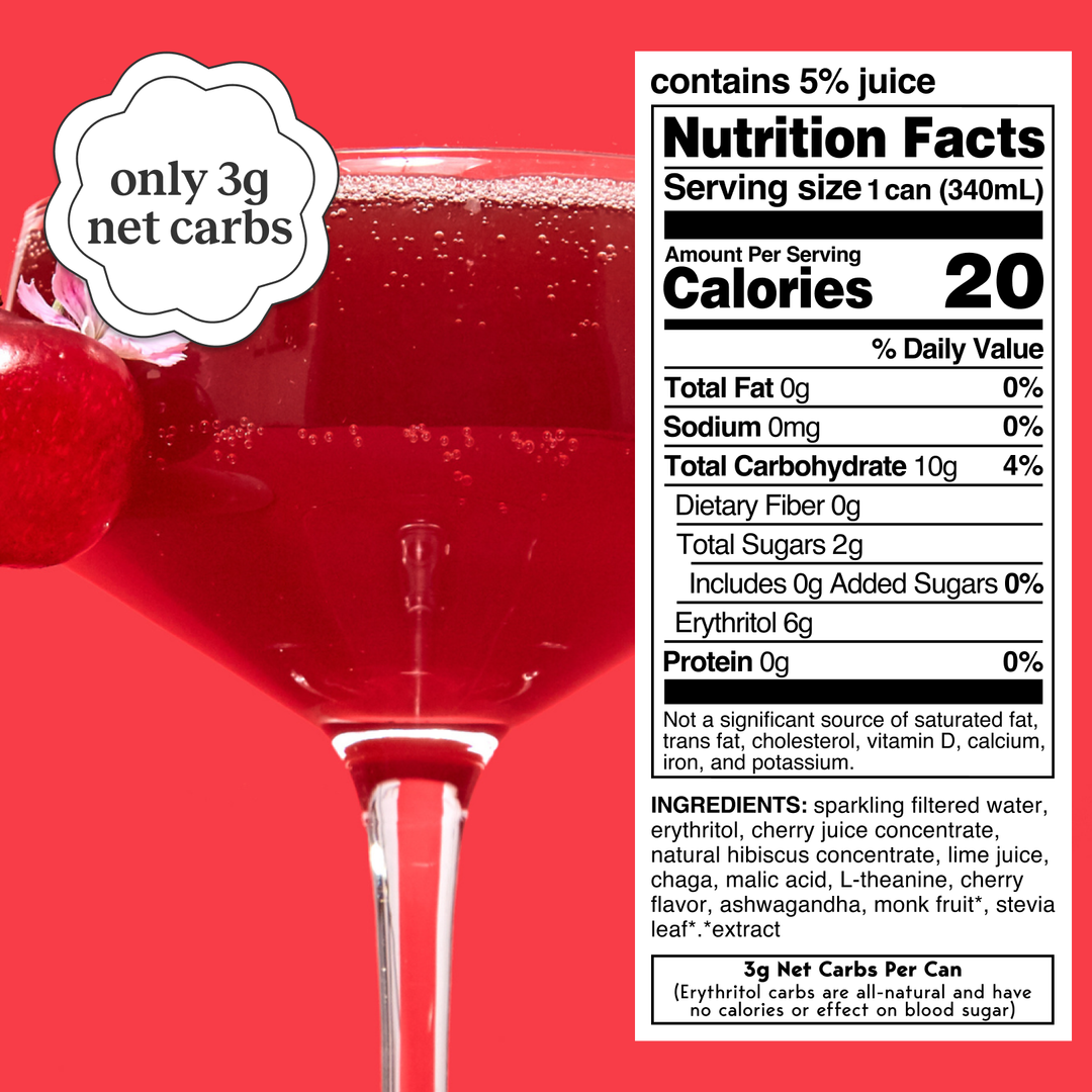Sparkling Cherry Chaga 12-pack Botanical Water
