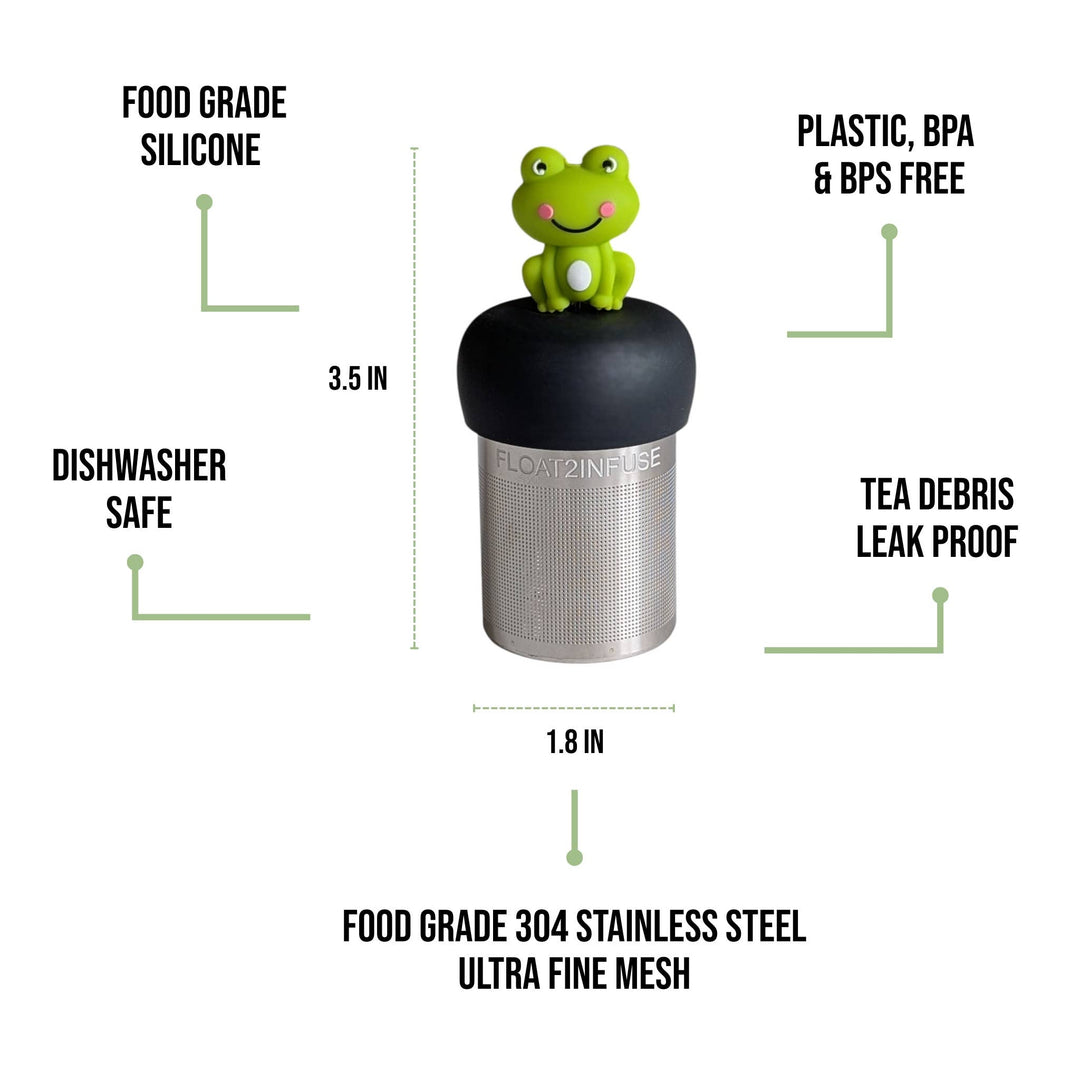 Frog | Floating Tea Steeper | Grey Base | Green