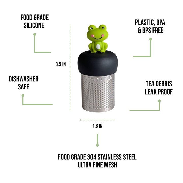 Frog | Floating Tea Steeper | Grey Base | Green