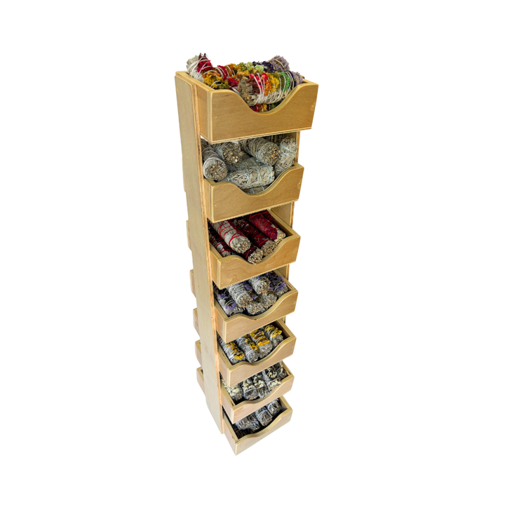 Display - Wooden, 7 Slot With Sage