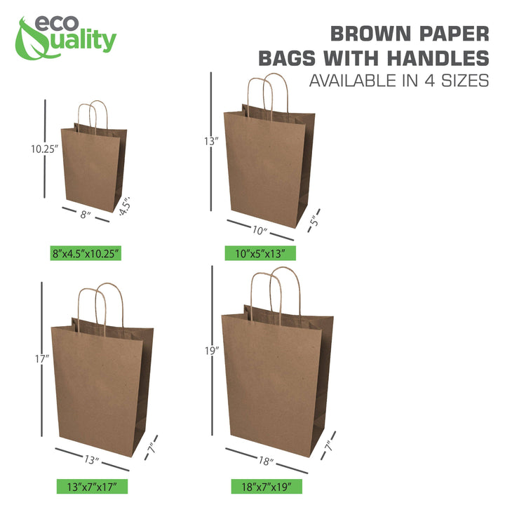 8x4.5x10.25 Tiny Kraft Paper Gift Bags