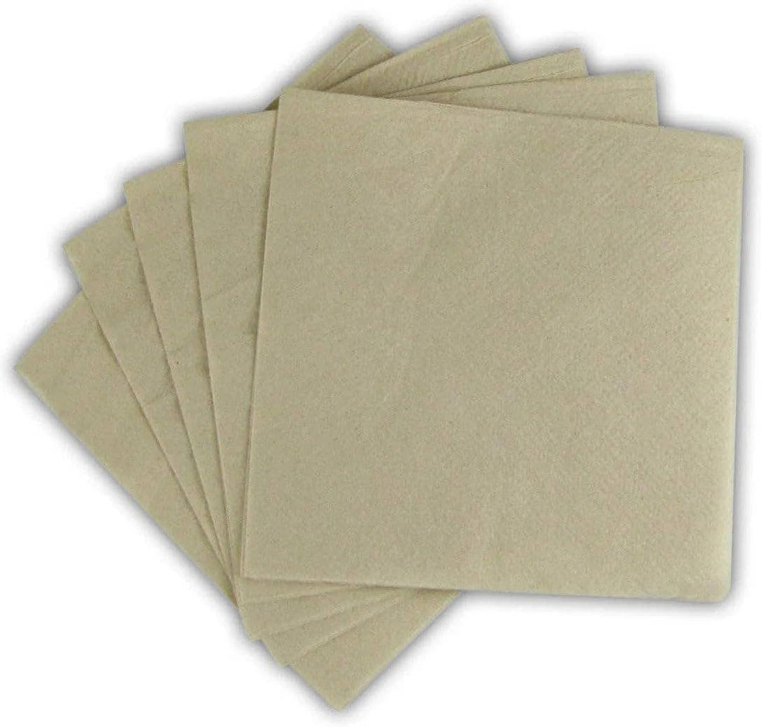 Brown Kraft Paper Napkins Disposable 1 PLY Natural Tan 13x12 Unfolded