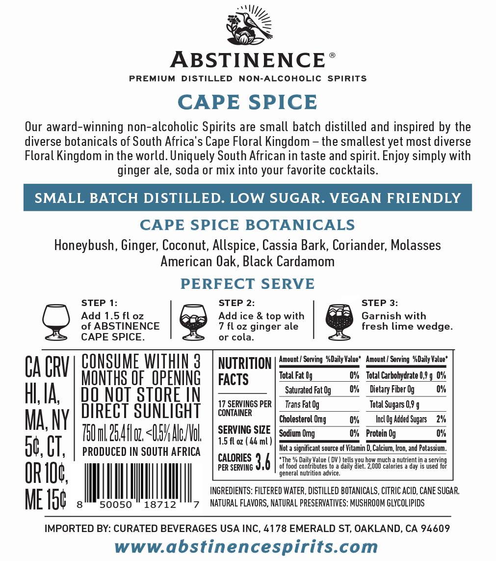 Cape Spice Non-alcoholic Rum Alternative