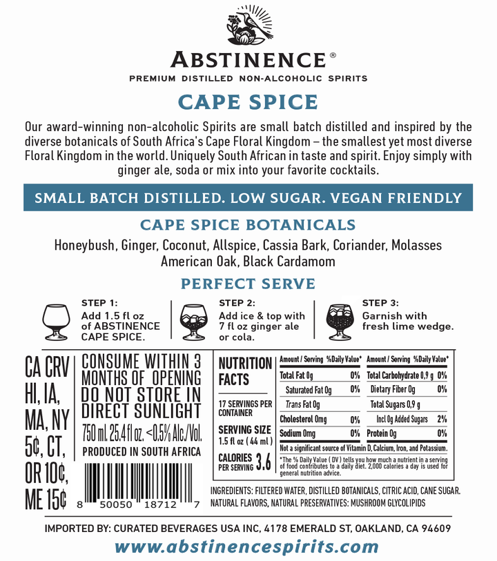 Cape Spice Non-alcoholic Rum Alternative