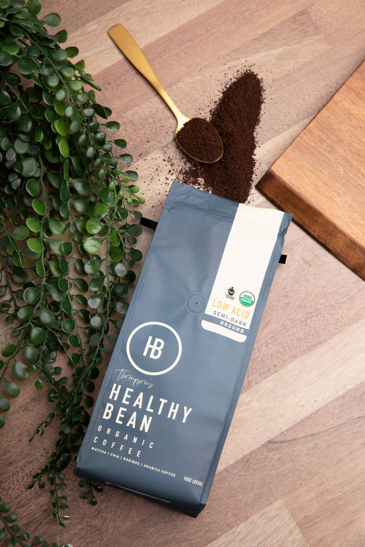 Healthy Bean Coffee - Superfood Ground, Organic, Low Acid