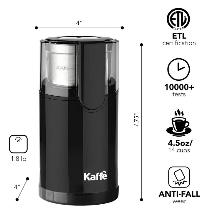 Kaffe Electric Blade Coffee Grinder w/ Removable Cup (4.5oz)