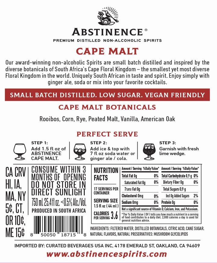 Cape Malt Non-alcoholic Whiskey Alternative