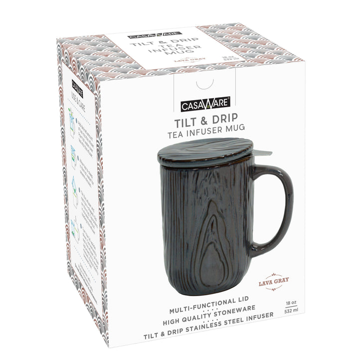 Tea Infuser 18 oz Mug Woodgrain