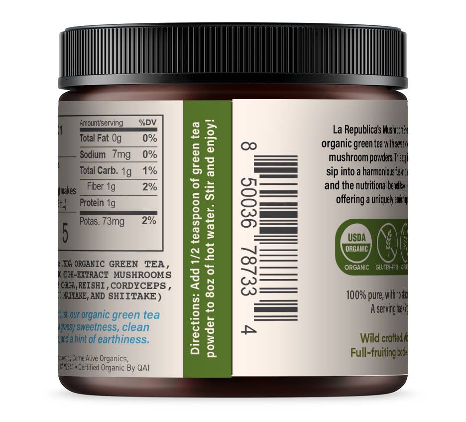 La Republica Instant Green Tea with 7 Mushrooms