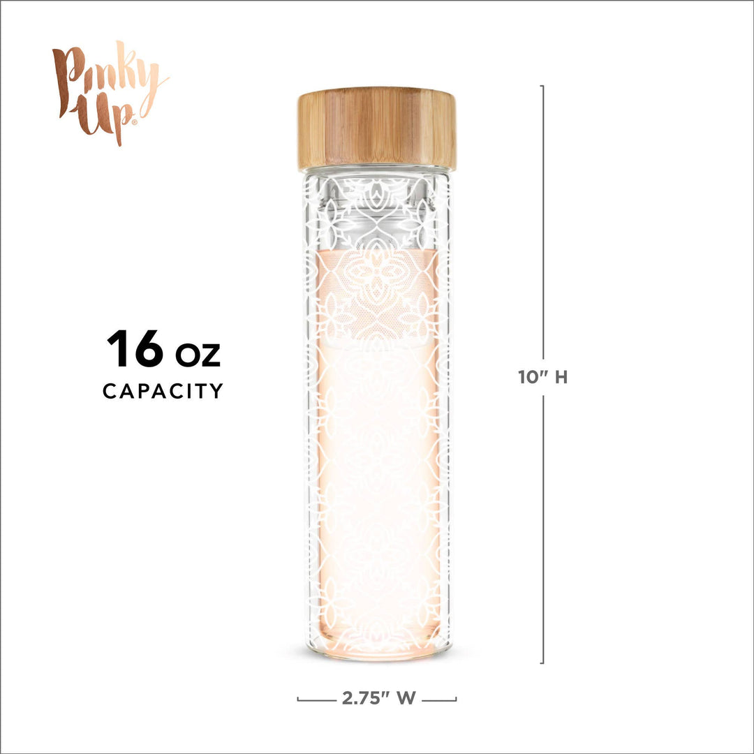 Blair™ Insulated Glass Travel Mug w/ Tea Infuser - Marrakesh