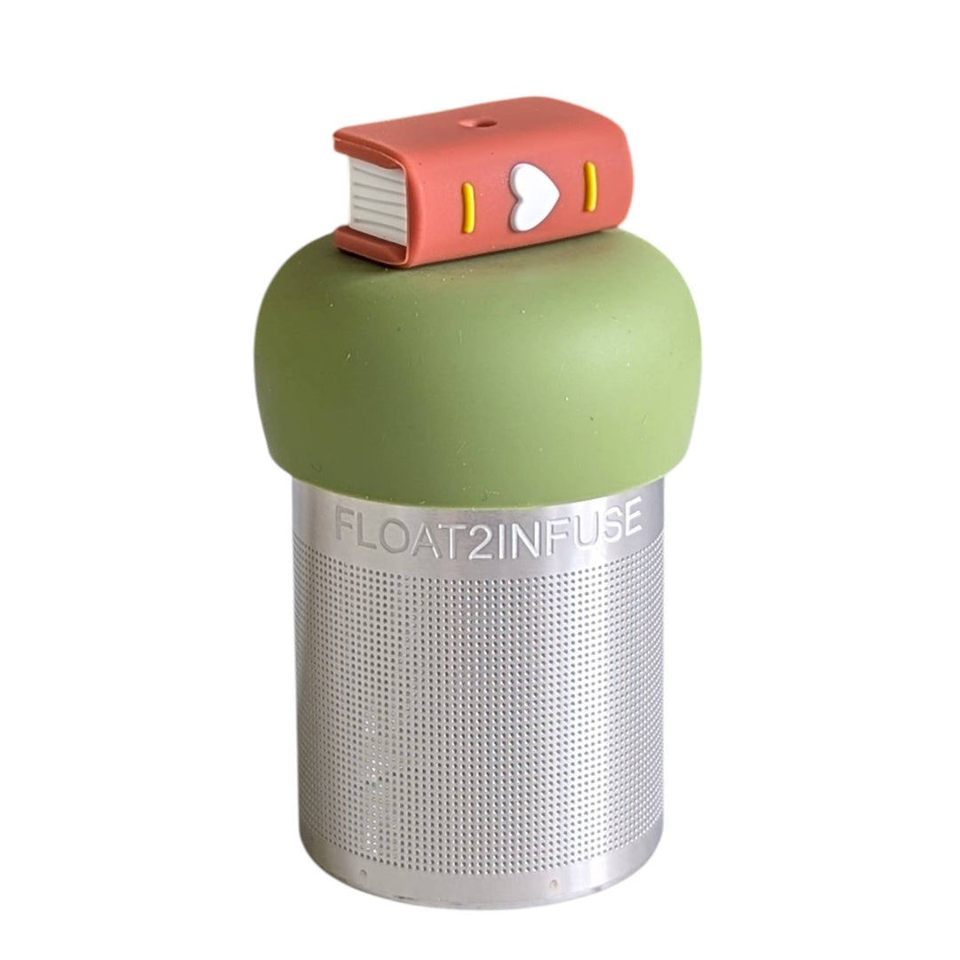 Brown Book | Floating Tea Steeper | Green Base | White Heart