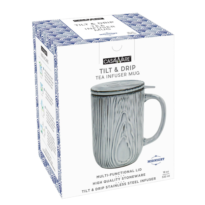 Tea Infuser 18 oz Mug Woodgrain