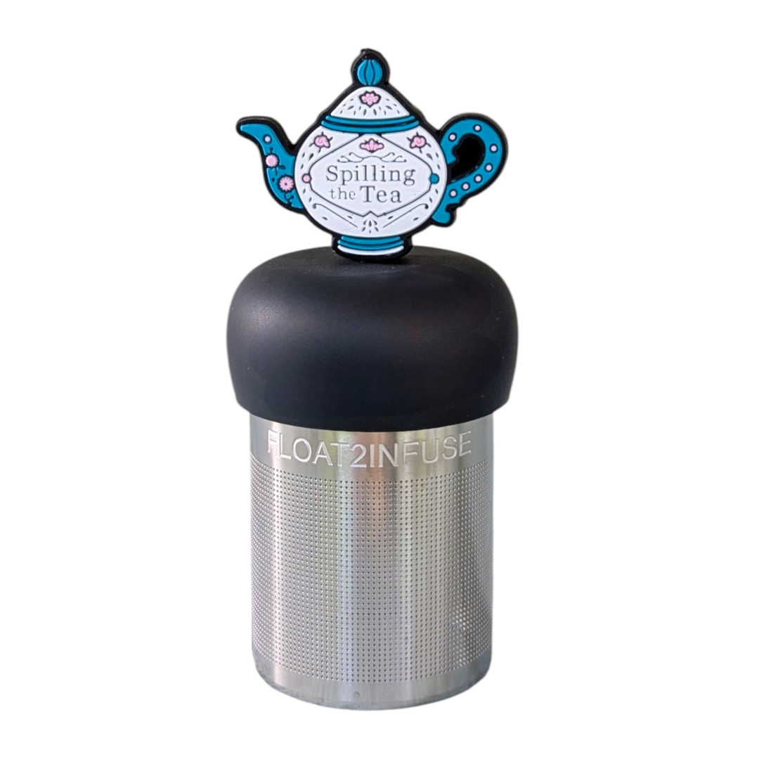 Spill the Tea | Floating Tea Steeper | Grey Base | Blue
