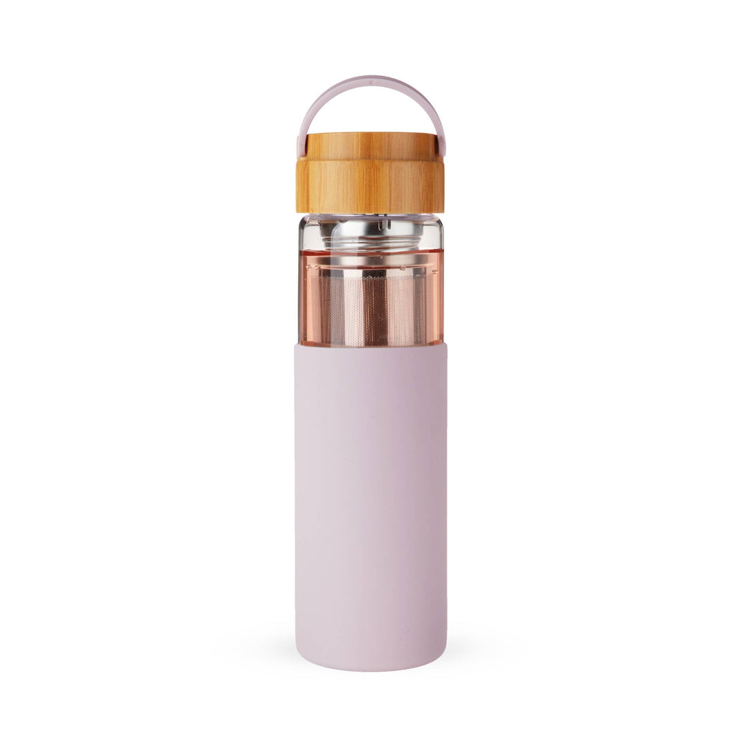 Dana™ Glass Travel Mug w/Infuser & Silicone Sleeve -Lavender