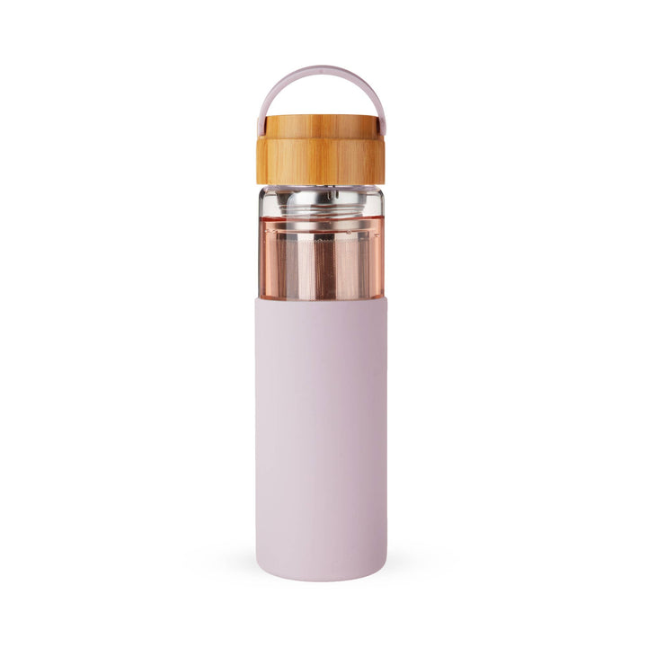Dana™ Glass Travel Mug w/Infuser & Silicone Sleeve -Lavender