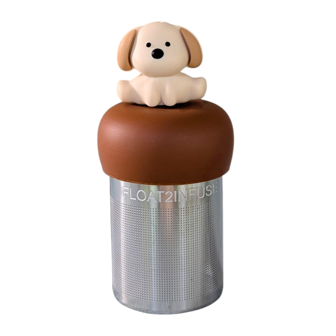 Beige Dog | Floating Tea Steeper | Light Brown Base | Beige