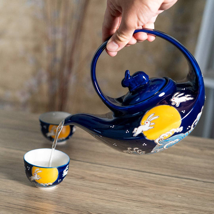 Moon Rabbit Tea Set 22oz Tea Pot with 2 Cups (1/8)