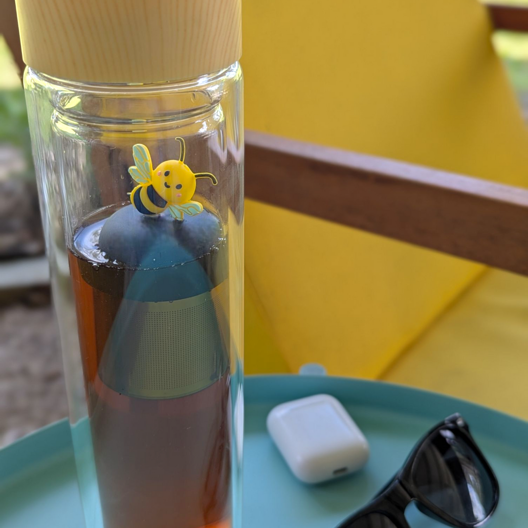 Bumble Bee | Floating Tea Steeper | Grey Base | Yellow