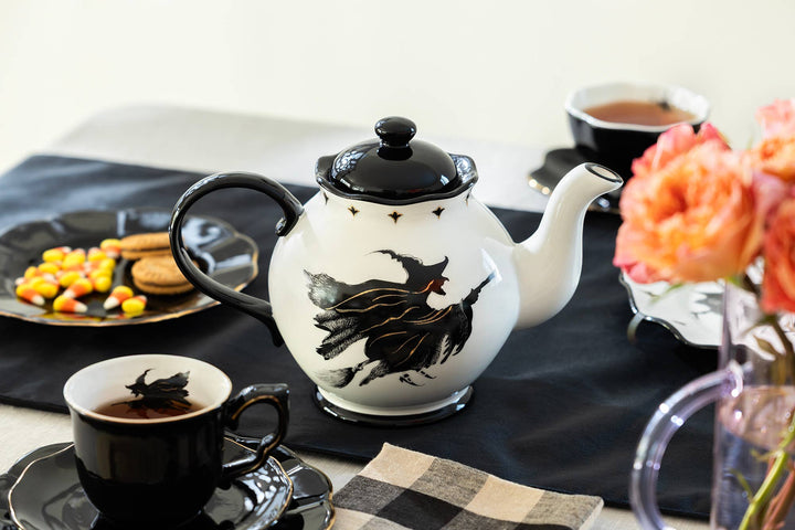 Halloween Witches Brew 40oz Teapot with Flying Witch
