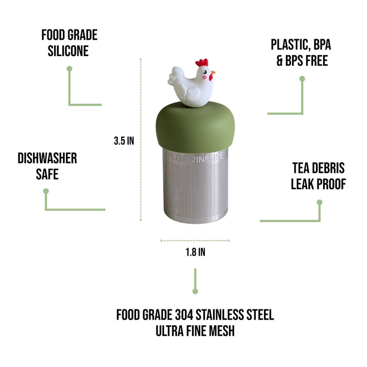 Chicken | Floating Tea Steeper | Green Base | White
