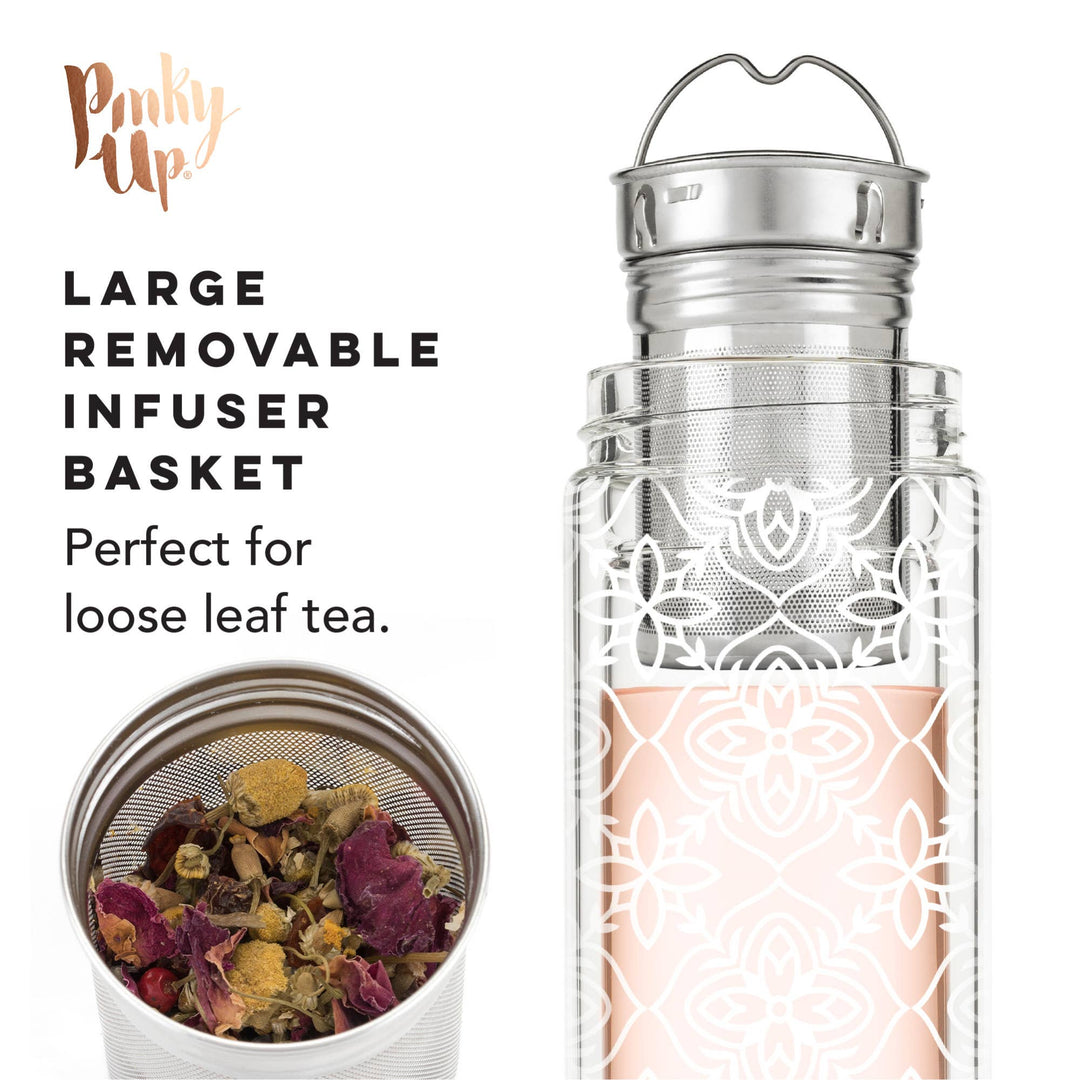 Blair™ Insulated Glass Travel Mug w/ Tea Infuser - Marrakesh