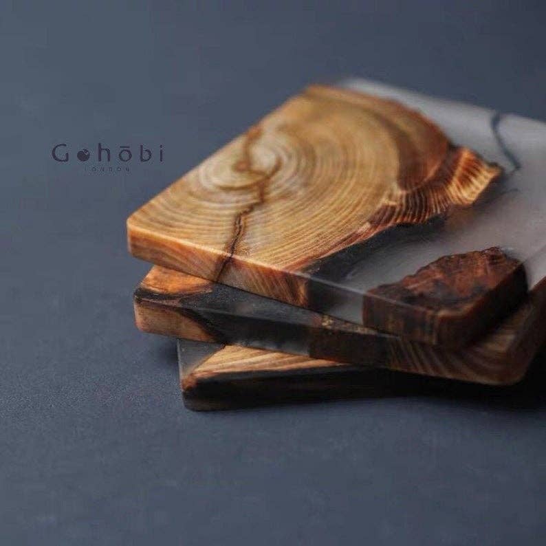 One Classic Wooden Resin Coaster (8CM, Square)