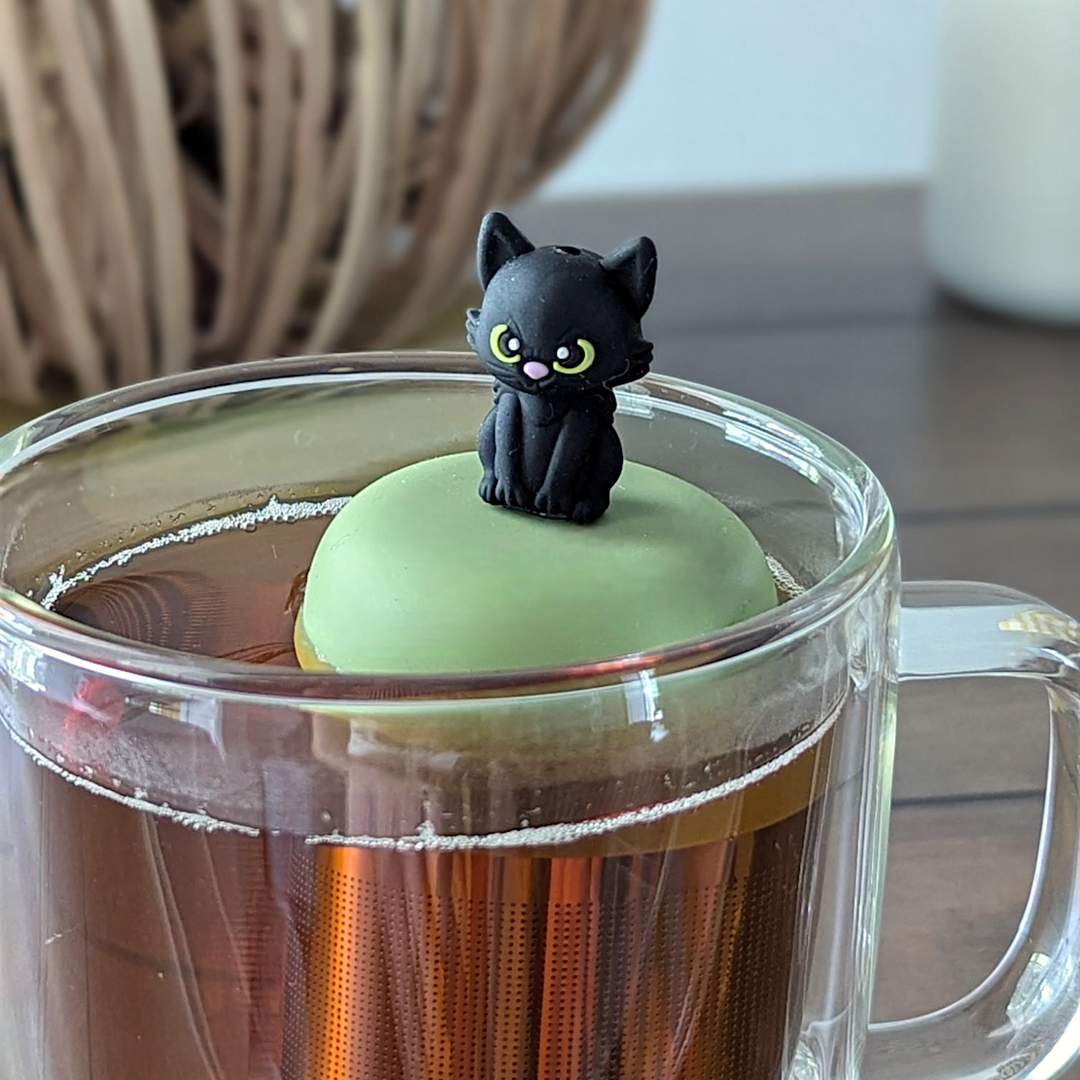 Halloween Cat | Floating Tea Steeper | Green Base | Black
