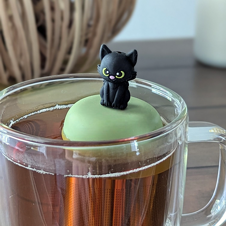 Halloween Cat | Floating Tea Steeper | Green Base | Black