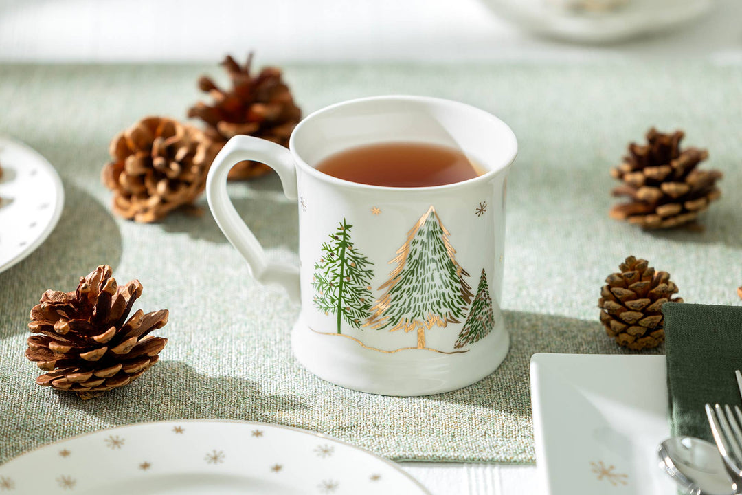 Christmas Pine Trees 12oz Fine Porcelain Mug
