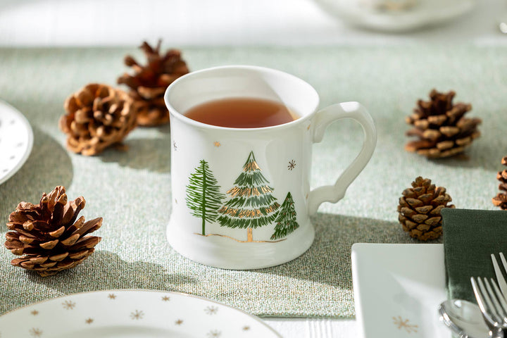 Christmas Pine Trees 12oz Fine Porcelain Mug