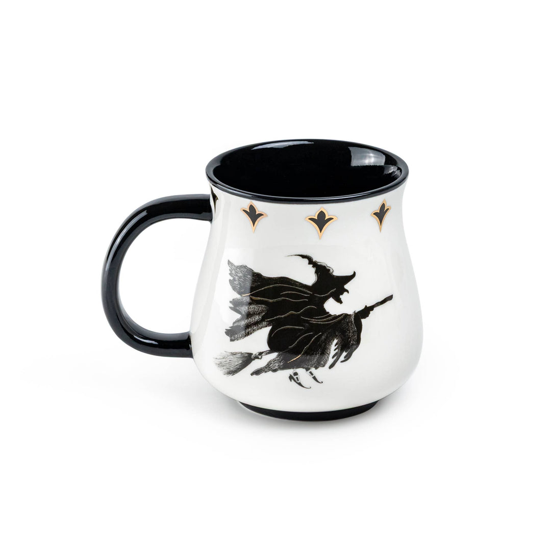 Halloween Witches Brew 16oz Mug Flying Witch on the back