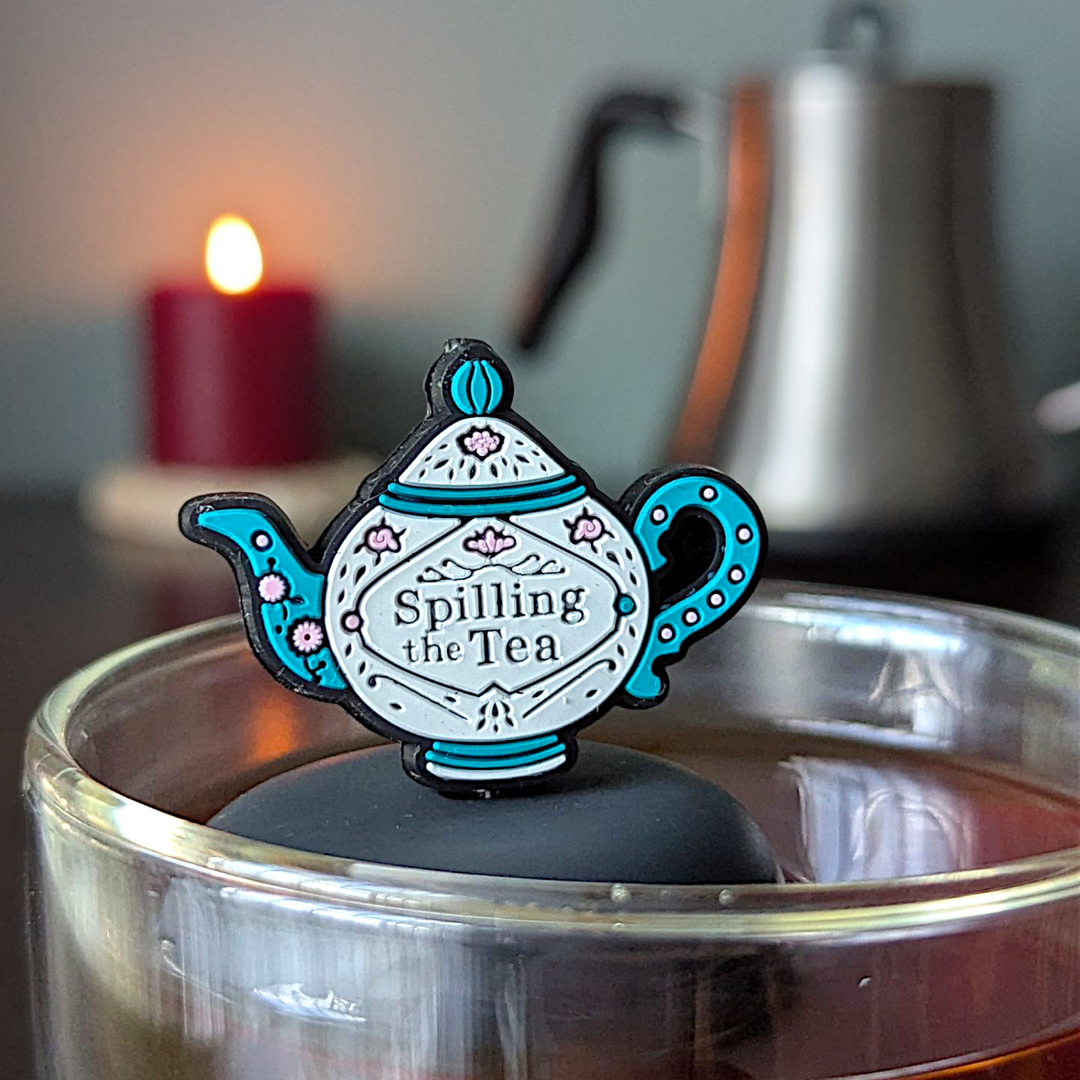 Spill the Tea | Floating Tea Steeper | Grey Base | Blue