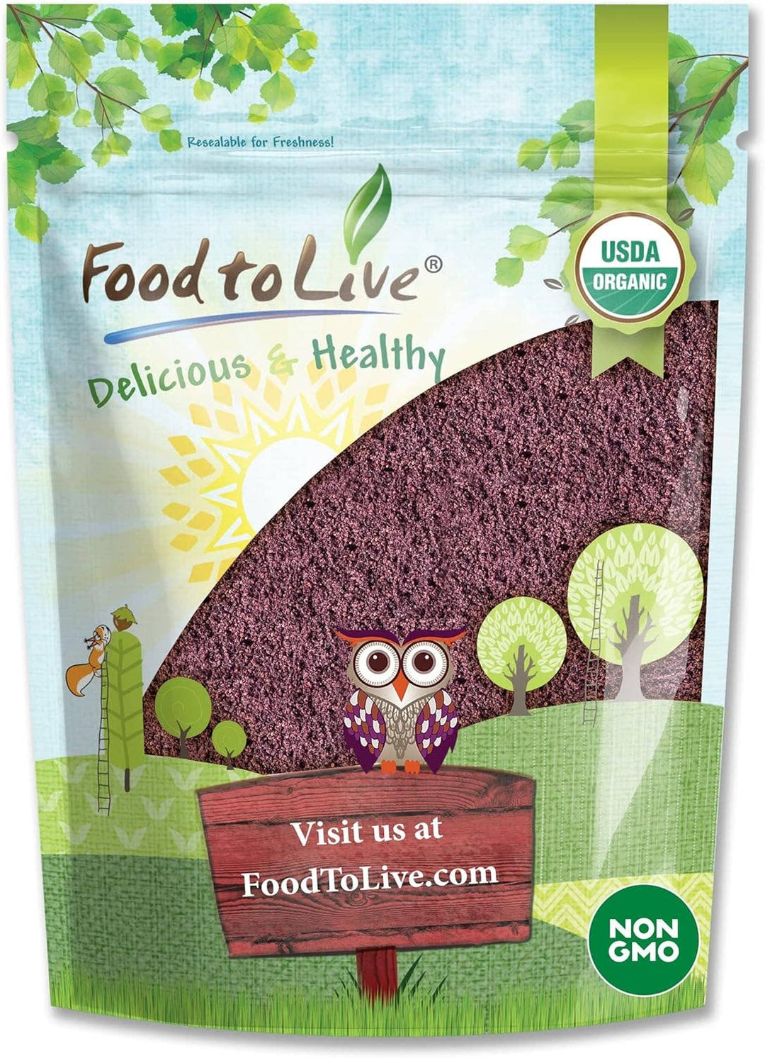Organic Acai Berry Powder –Non-GMO,Kosher, Raw,Freeze-Dried