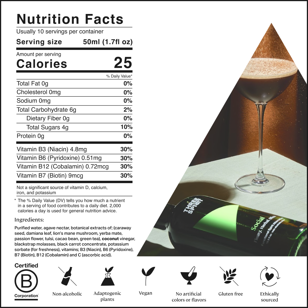 Social Functional Non Alcoholic Spirit (6 x 16.9oz bottle)