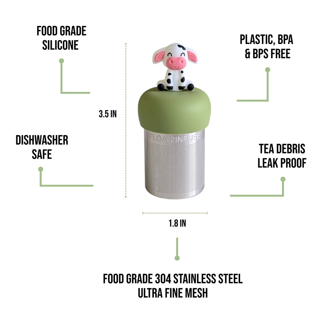 Spotted Cow | Floating Tea Steeper | Green Base | Pink Nose