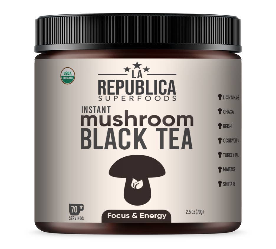La Republica Black Tea with 7 Mushrooms (Instant)
