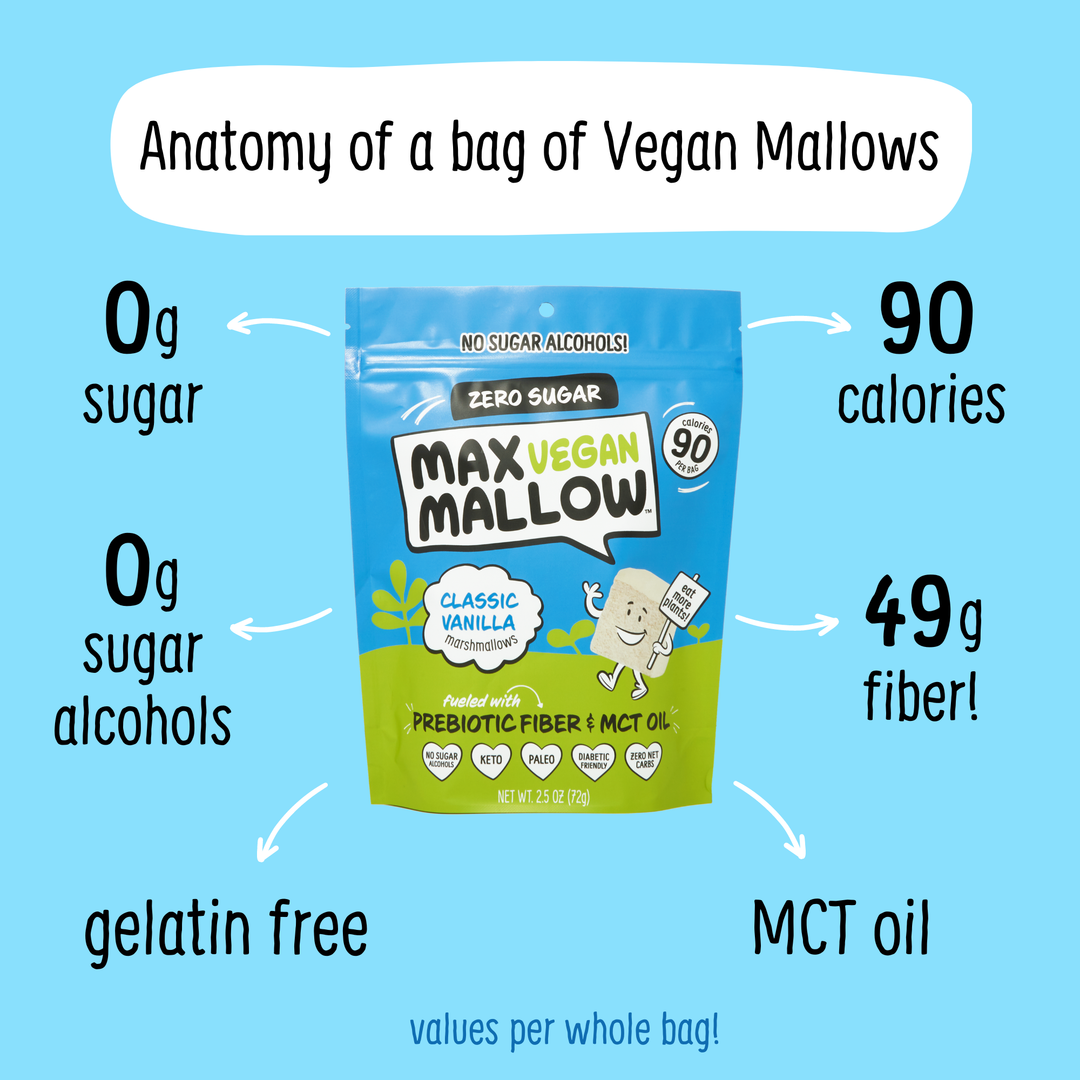 VEGAN Classic Vanilla Max Mallows - Sugar Free Marshmallow