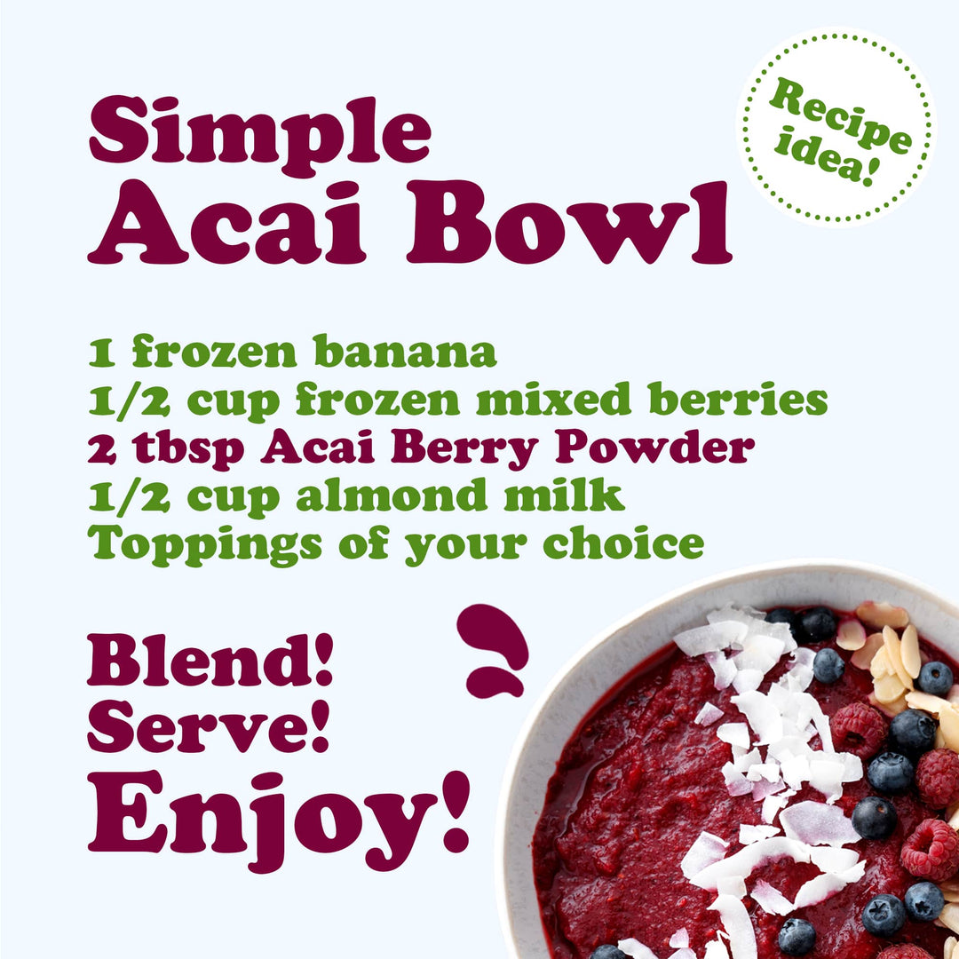 Organic Acai Berry Powder –Non-GMO,Kosher, Raw,Freeze-Dried