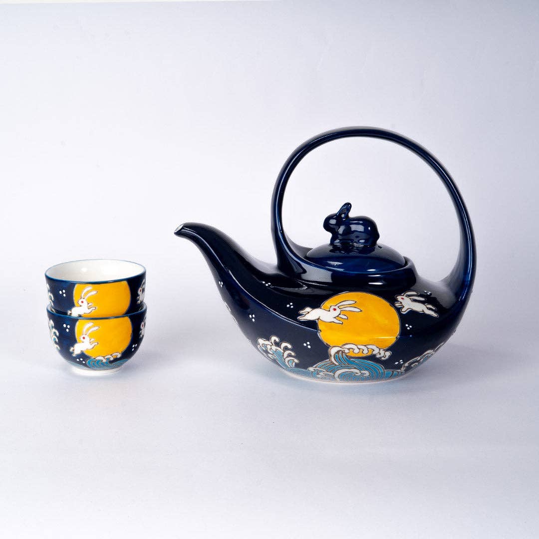 Moon Rabbit Tea Set 22oz Tea Pot with 2 Cups (1/8)