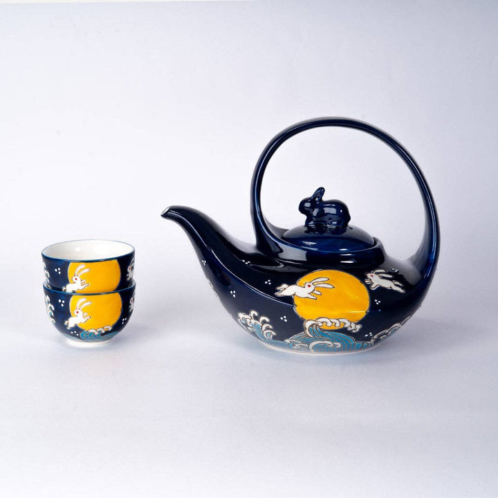 Moon Rabbit Tea Set 22oz Tea Pot with 2 Cups (1/8)