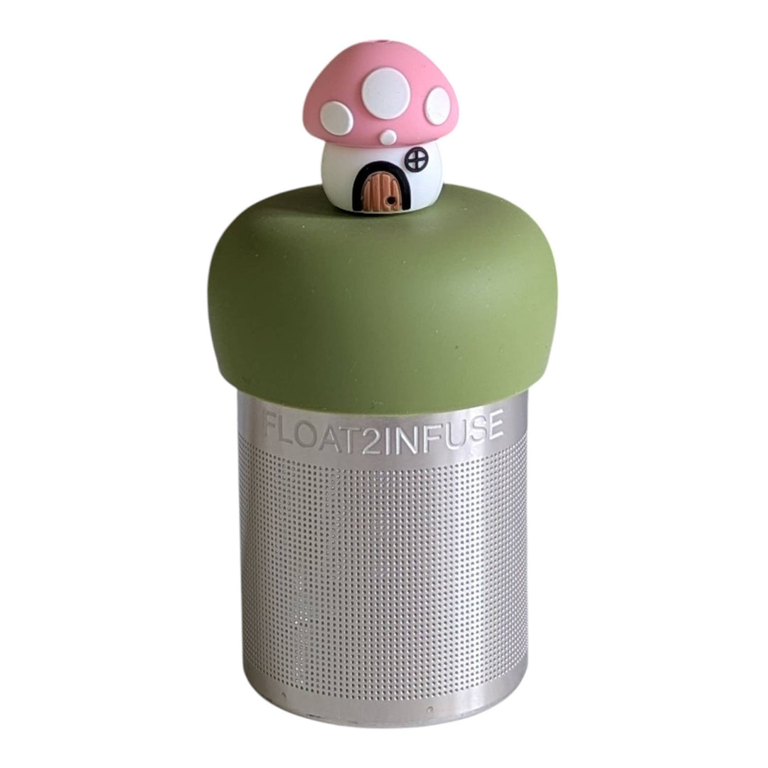 Mushroom Cottage | Floating Tea Steeper | Green Base | Pink