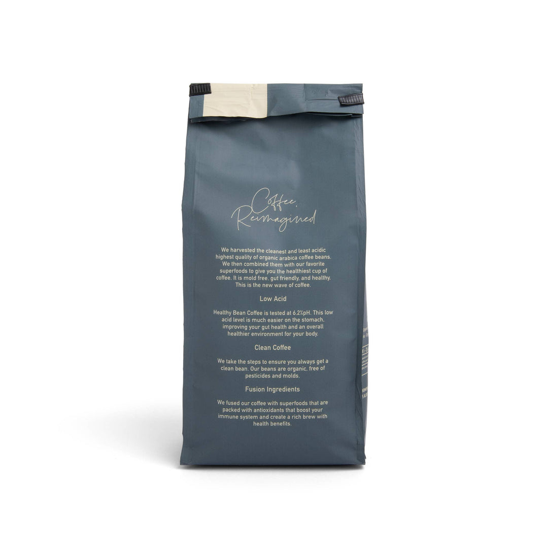 Healthy Bean Coffee - Superfood Ground, Organic, Low Acid