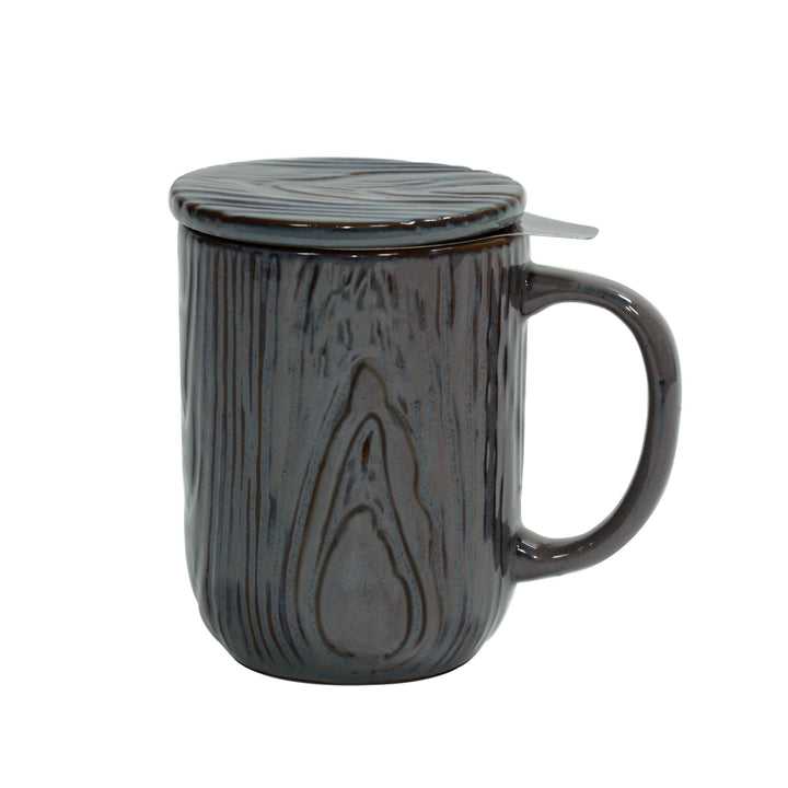 Tea Infuser 18 oz Mug Woodgrain