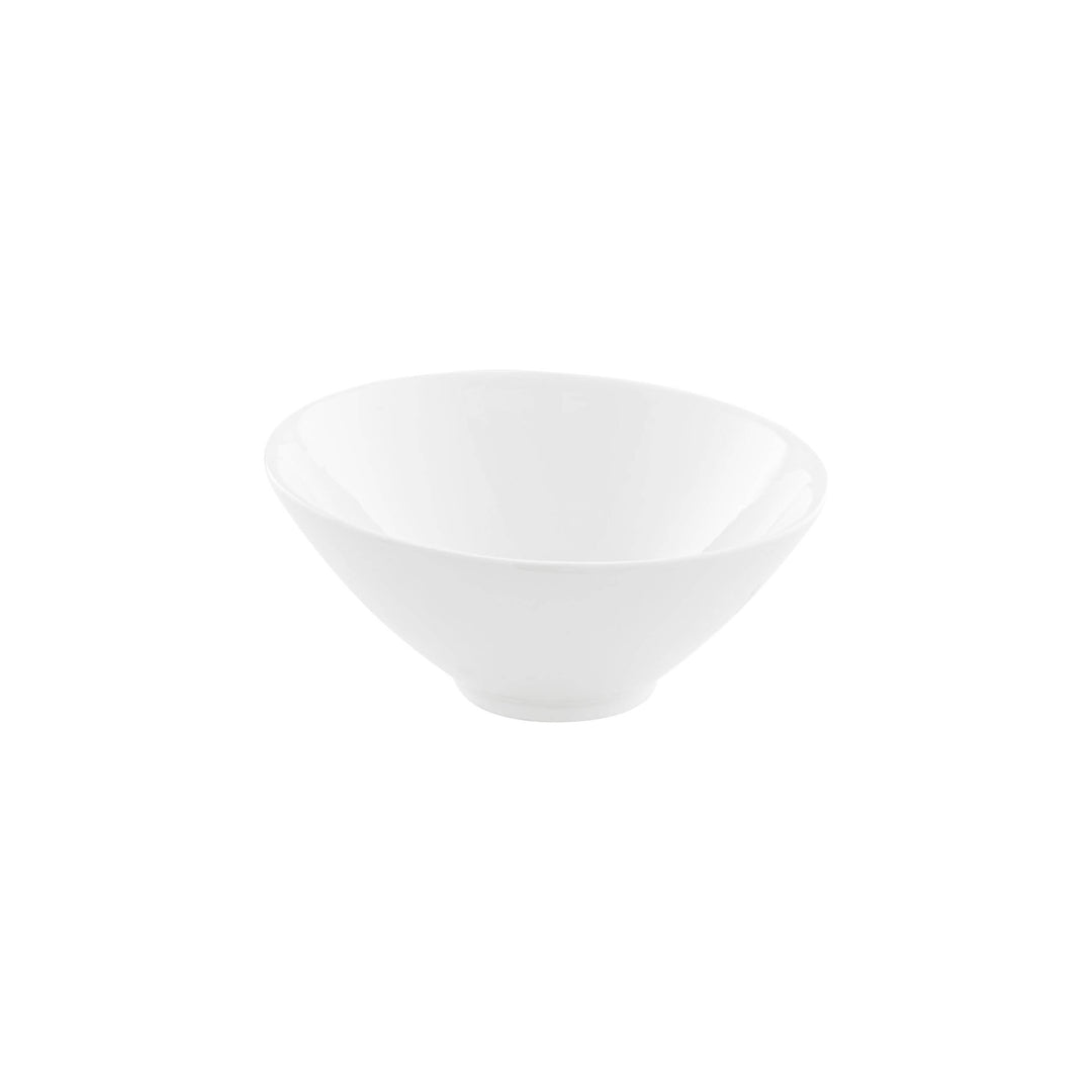 Vikko Lightning - Slanted White Deep Bowl, 24 oz, 8"