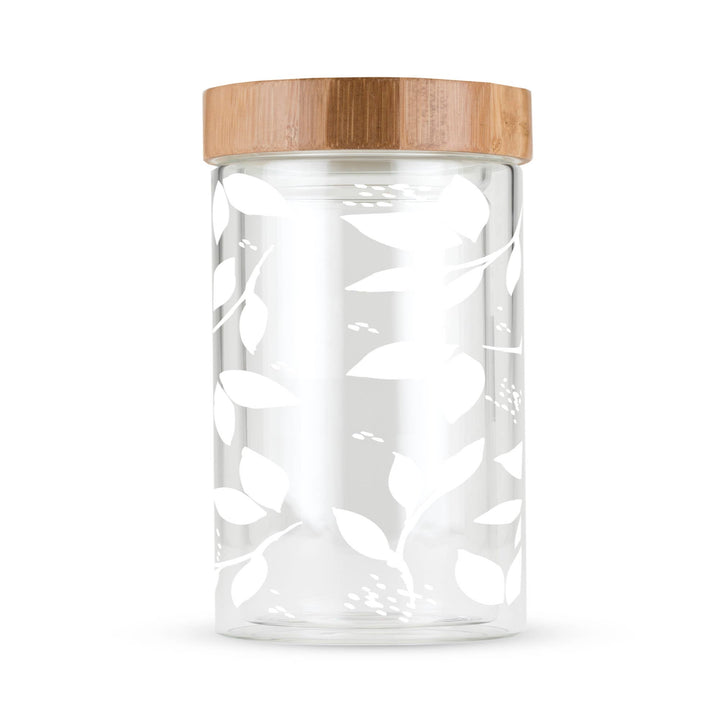 Blair™ Insulated Glass Travel Mug w/  Infuser - White Leaf