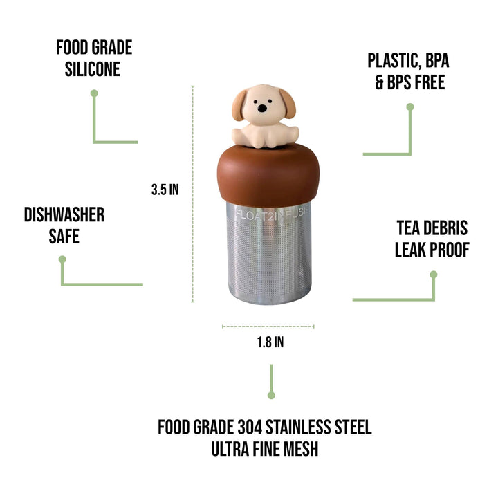 Beige Dog | Floating Tea Steeper | Light Brown Base | Beige