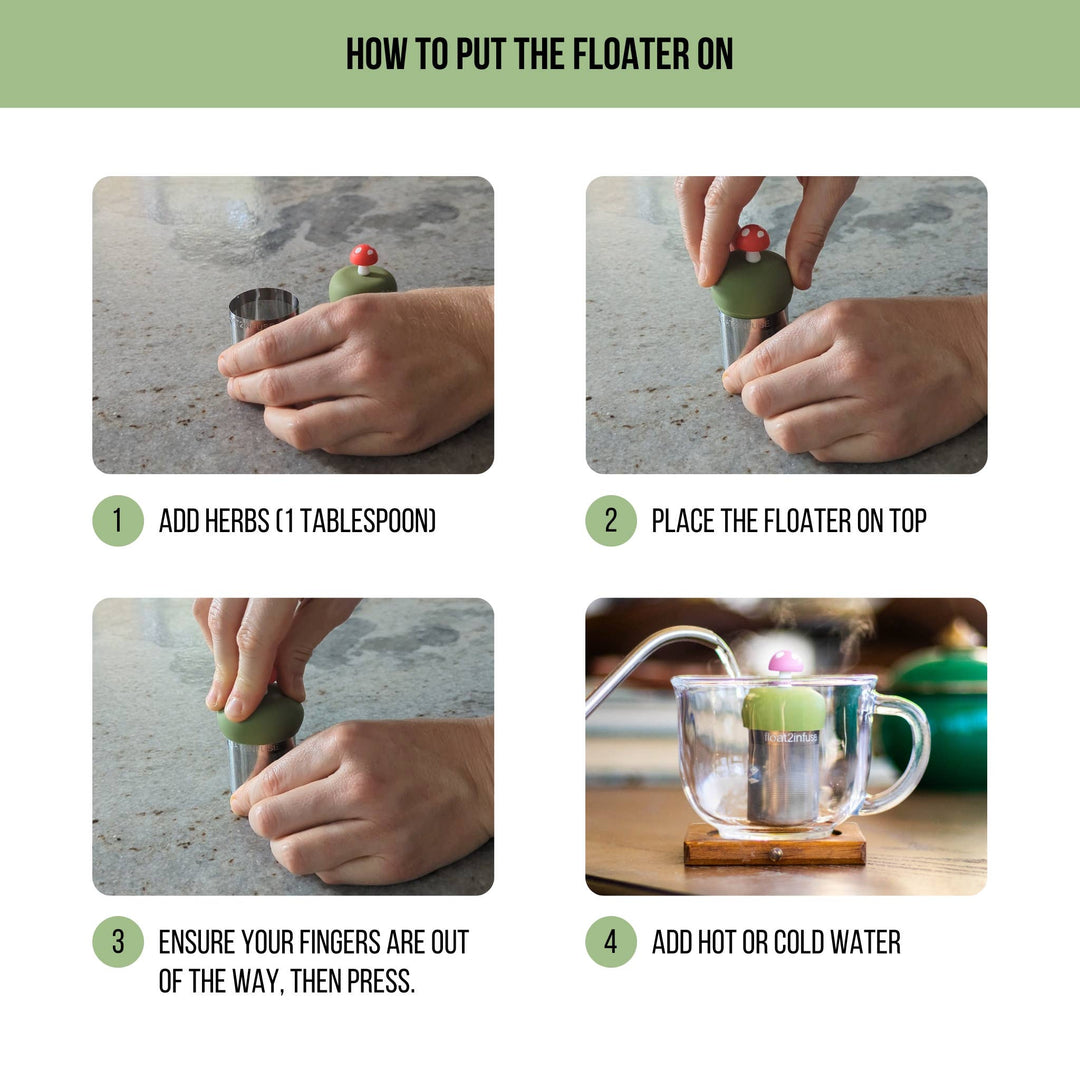 Otter | Floating Tea Steeper | Green Base | Brown Otter