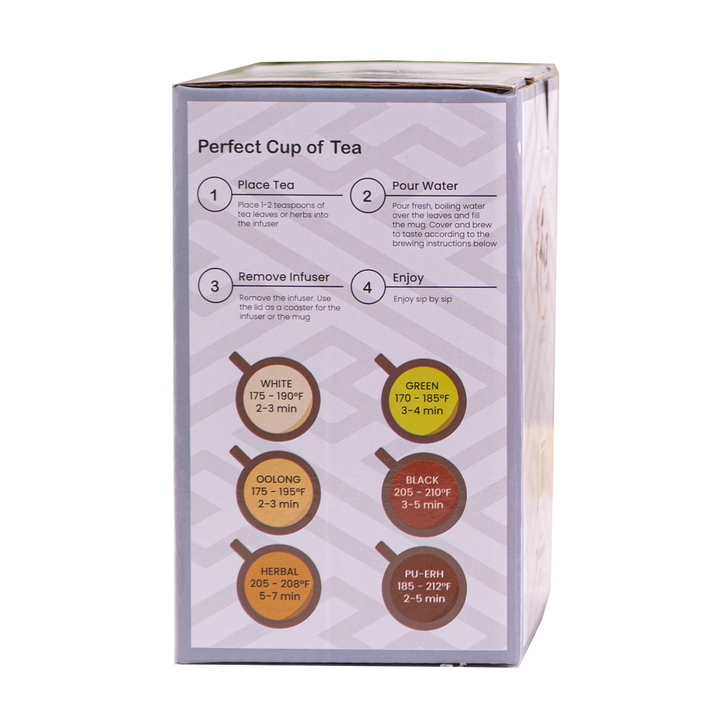 Bamboo Design 15oz Tea Mugs with Lid and Infuser