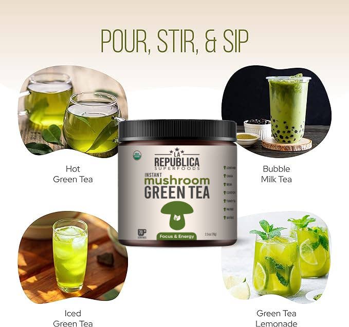 La Republica Instant Green Tea with 7 Mushrooms
